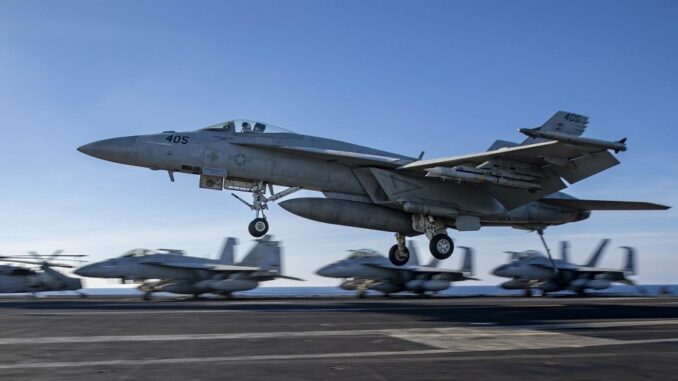u s navy completed first of its kind repairs at sea on heavily damaged super hornet