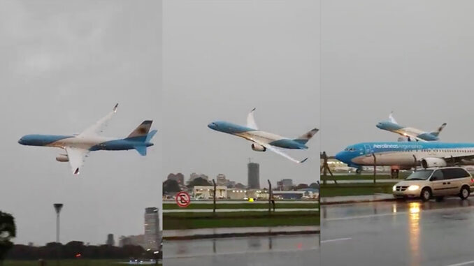 watch argentine presidential b757 pull off a low level stunt on arrival at buenos aires